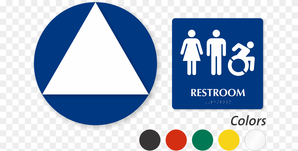 Handicap Bathroom Signs Simple Accessible Restroom Ada Unisex Restroom Signage, Triangle, Person, Disk Free Png