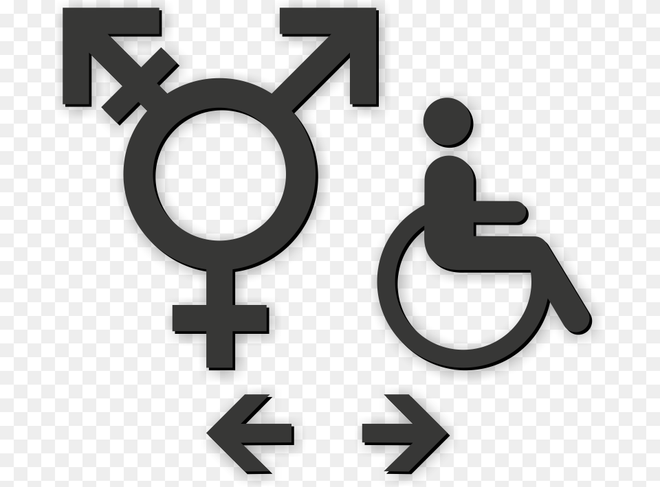 Handicap Gender Neutral Symbol Restroom Die Cut Sign Gender Neutral Symbol, Accessories, Earring, Jewelry, Ammunition Free Png