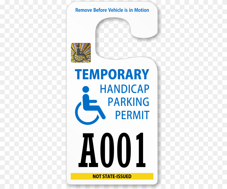 Handicap Parking Permit Rearview Mirror Jumbo Hang Wheelchair, License Plate, Transportation, Vehicle, Text Free Png Download