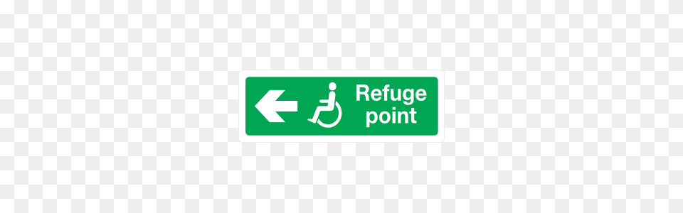 Handicap Refuge Point Left Sign Sticker, Symbol, Road Sign, First Aid Png
