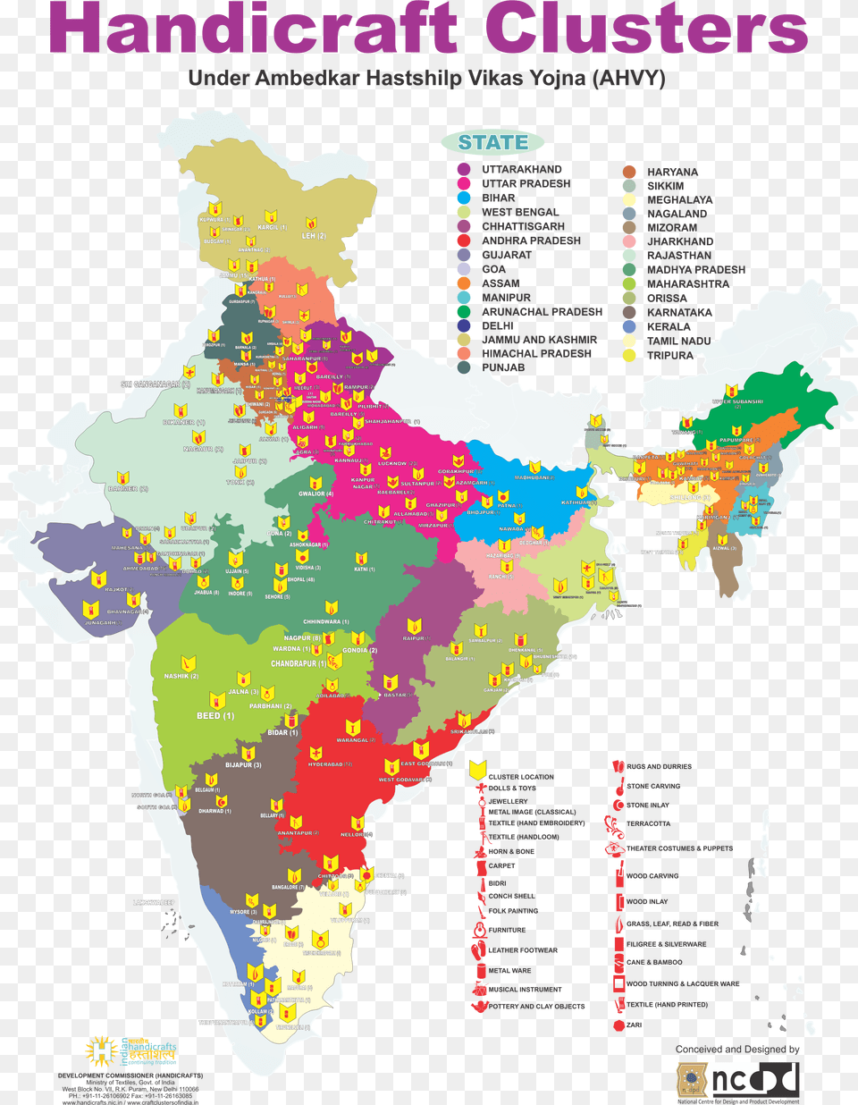 Handicraft Map Of India, Chart, Plot, Atlas, Diagram Free Png Download