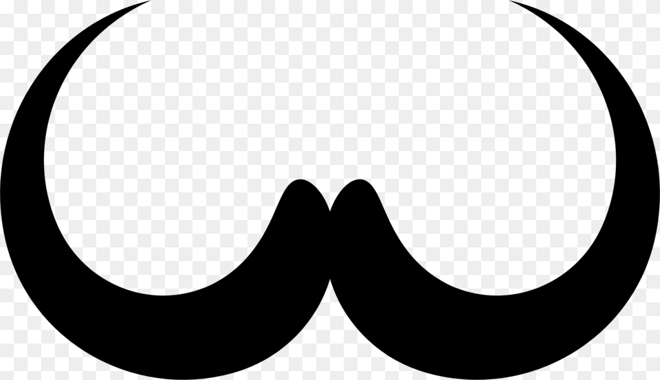 Handlebar Moustache Silhouette Beard Hairstyle, Gray Free Png
