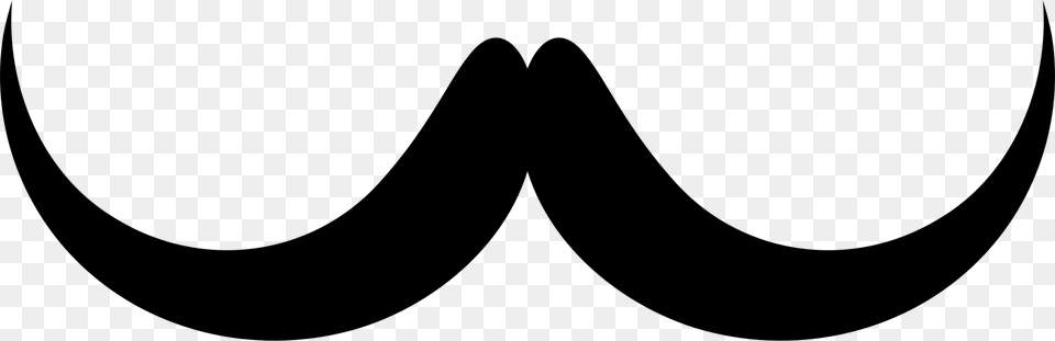 Handlebar Moustache Silhouette Brown Hair Beard, Gray Free Png Download