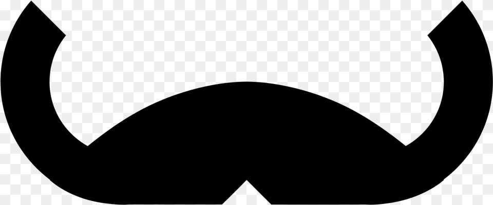 Handlebar Mustache Clip Art, Gray Free Transparent Png