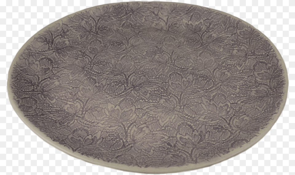 Handmade Aubergine Round Serving Plate With Lace Pattern Circle, Home Decor, Rug, Pottery, Meal Free Transparent Png