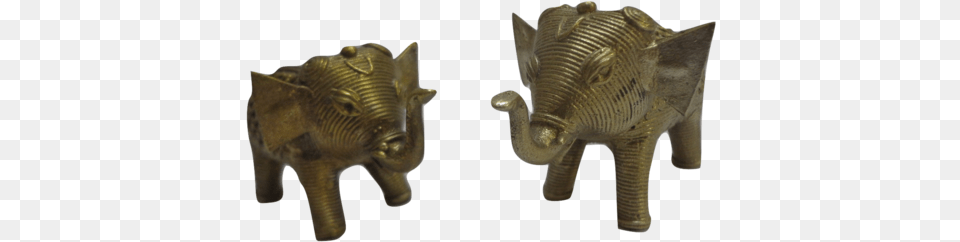 Handmade Brass Metal Elephant Design Indian Dhokra Statue, Bronze, Animal, Mammal, Wildlife Png Image