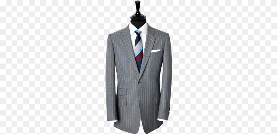 Handmade Business Suit In Grey Pinstripe Grey Pinstripe Single Breasted Suit, Accessories, Blazer, Clothing, Coat Free Transparent Png