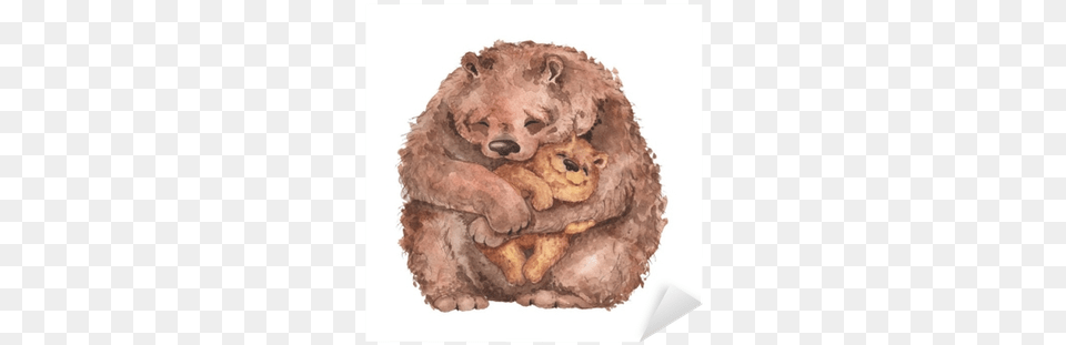 Handmade Drawing Watercolor Mama Bear, Animal, Mammal, Wildlife, Art Free Png Download