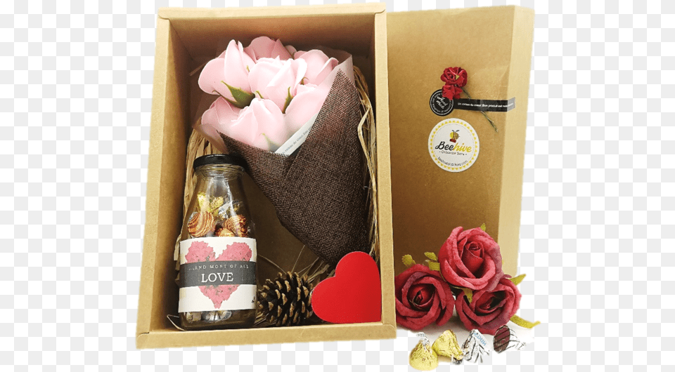 Handmade Flower Bouquet Amp Hersheys Chocolates Gift, Plant, Rose, Petal, Box Free Png Download