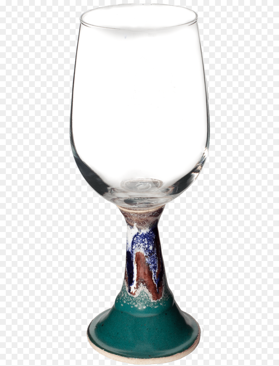 Handmade Glass Top Wtih Pottery Base Wine Goblet Champagne Stemware, Alcohol, Beverage, Liquor, Wine Glass Free Png