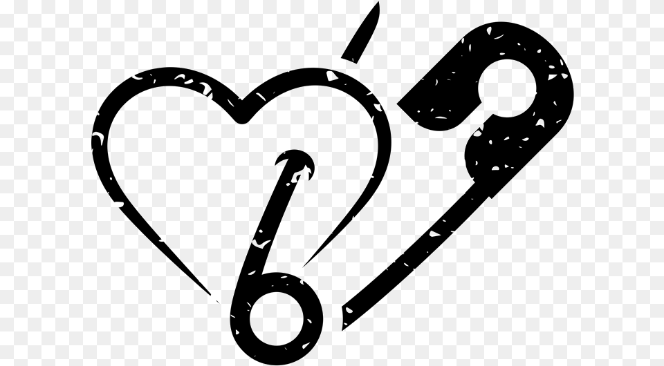 Handmade Heart With Safety Pin Safety Pin, Electronics, Hardware Free Transparent Png