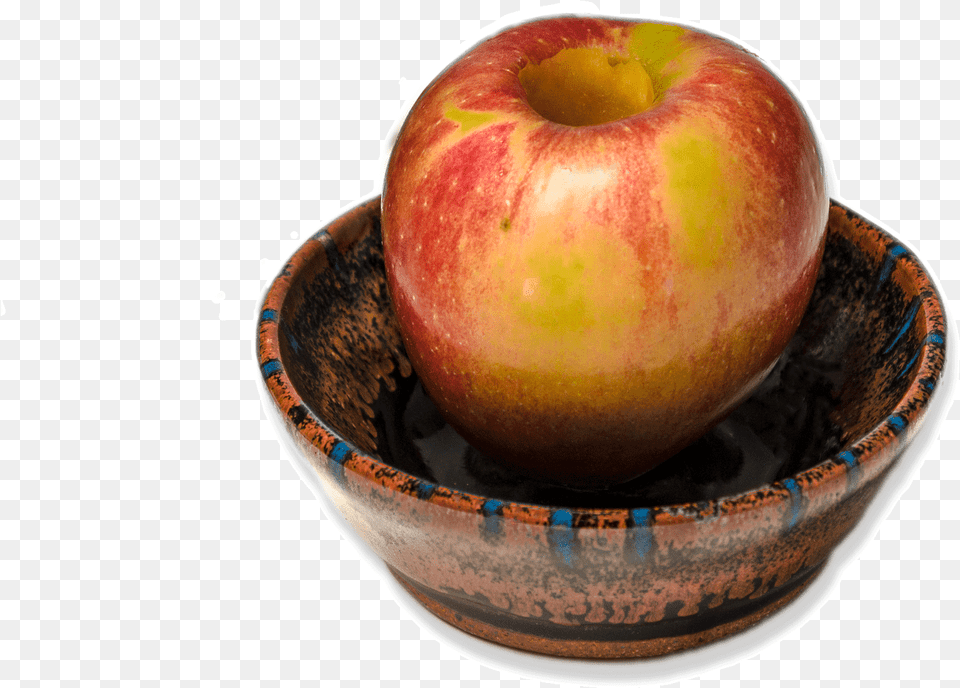 Handmade Pottery Apple Baker With Apple Mcintosh, Food, Fruit, Plant, Produce Free Transparent Png