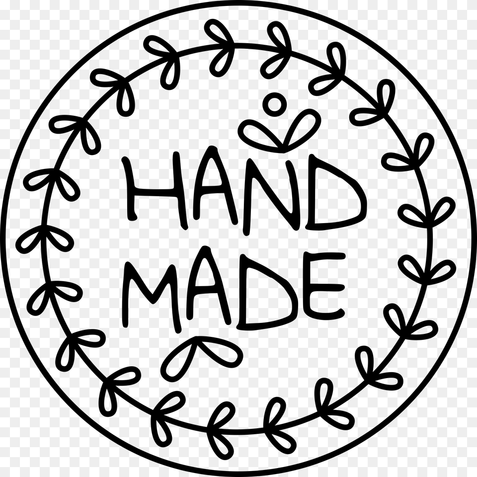 Handmade Round Leafy Wreath Stamp Handmade, Text Free Png