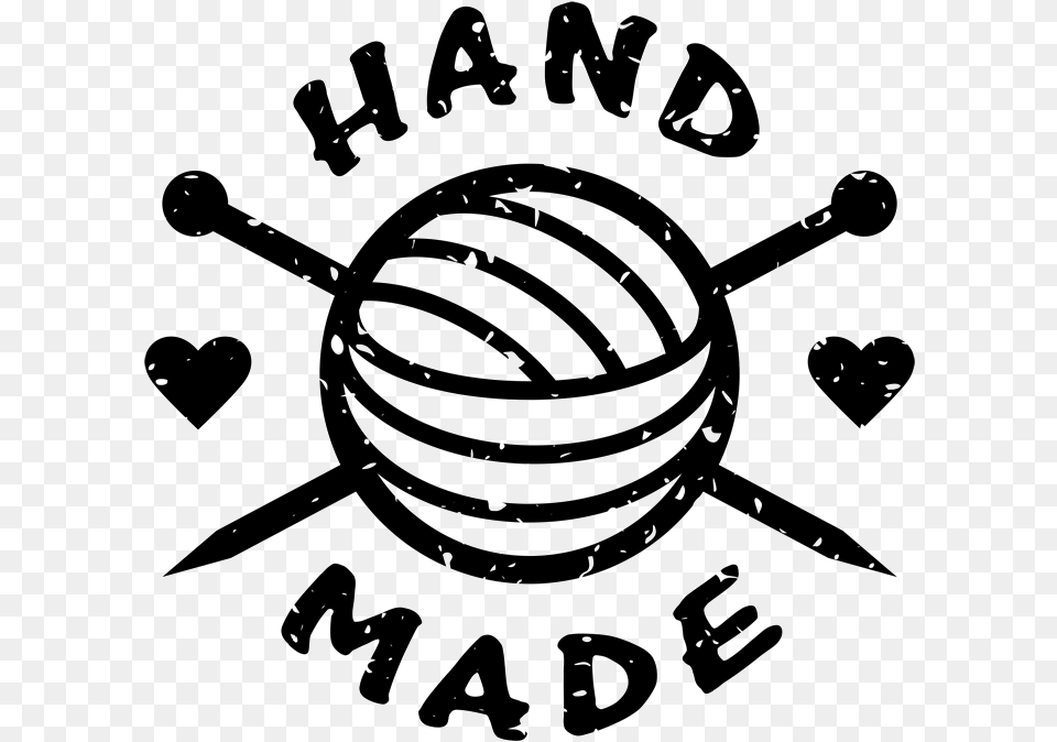Handmade Rubber Stamp With Crochet Needles And Heart Crochet Clipart Free Transparent Png