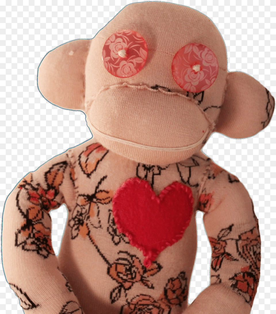 Handmade Sock Monkey Plush Toy With Funky Pattern Socks Stuffed Toy Png