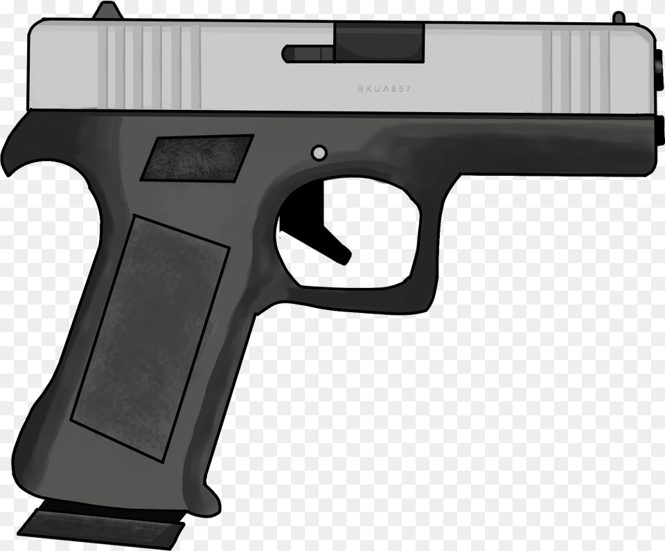 Handpainted Cartoon Glock 2d Art Cartoon Glock, Firearm, Gun, Handgun, Weapon Free Png