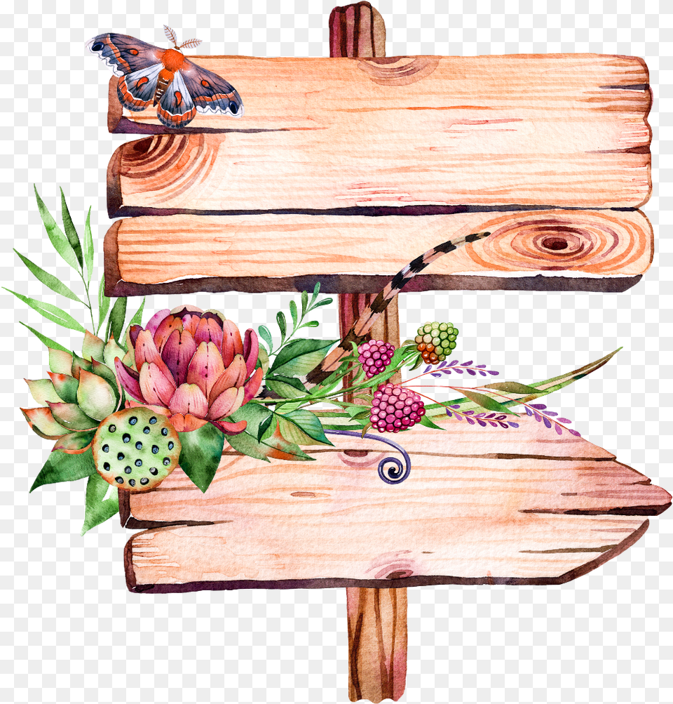 Handpainted Pictures Wood Birthday, Plant, Tree, Flower Free Png