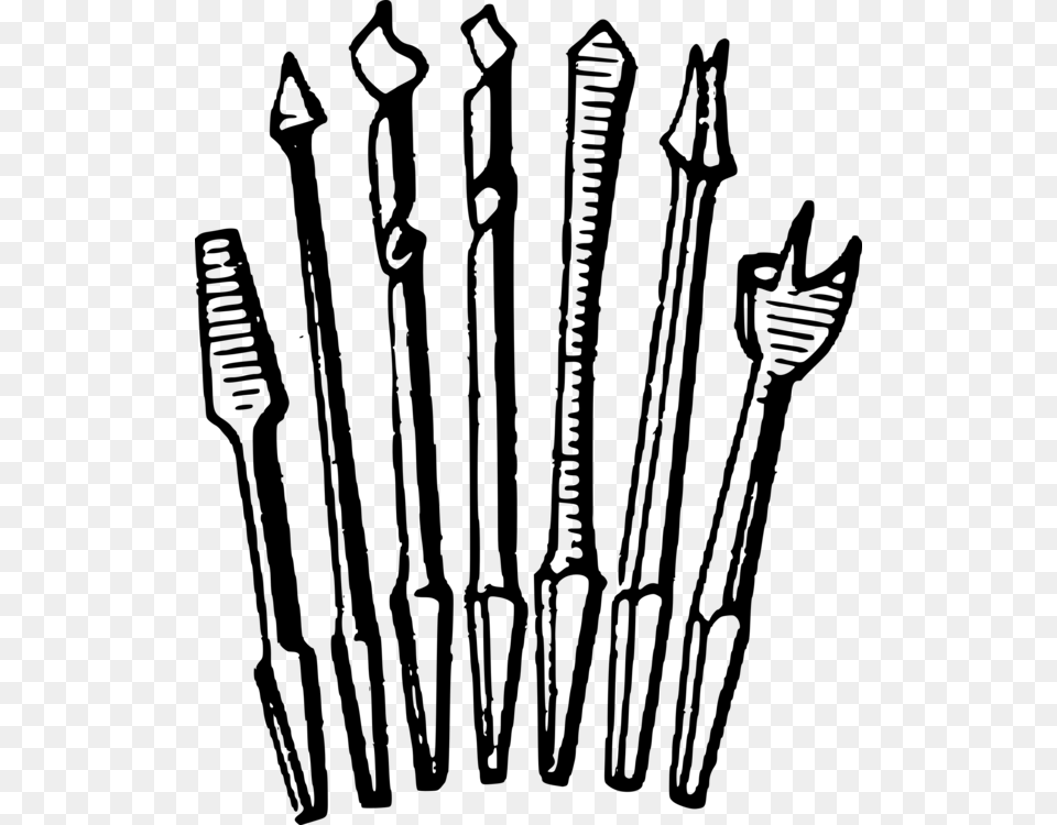 Handpitchforkline Drill Bits Clipart, Gray Free Transparent Png