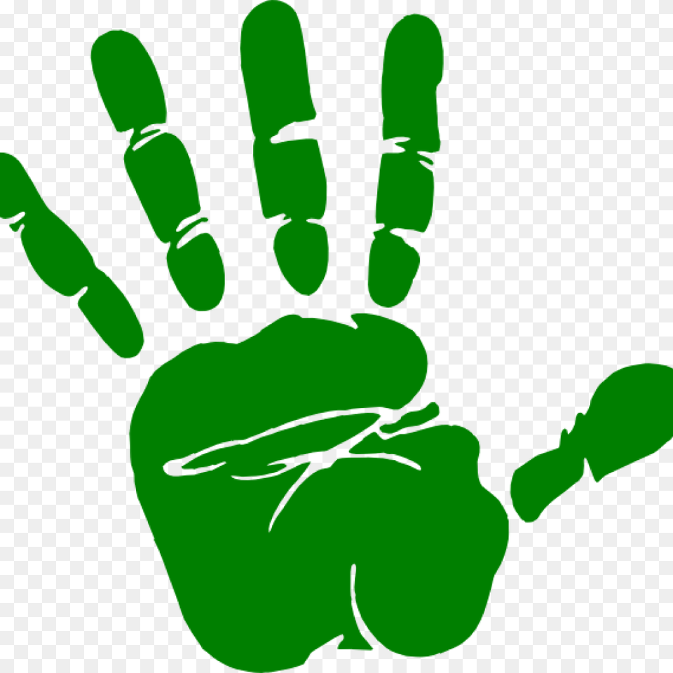 Handprint Clipart Kids Panda Images Animations Hand Clipart Transparent Background, Body Part, Finger, Green, Person Free Png