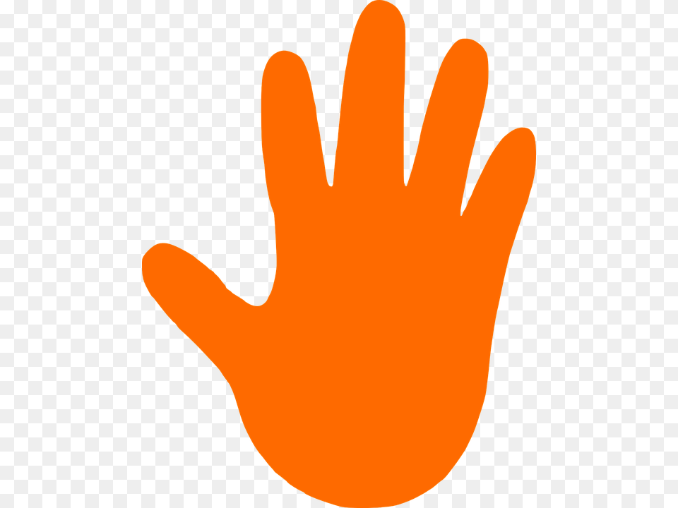 Handprint Clipart Right Hand Man Cute Borders Orange Right Hand Clipart, Clothing, Glove Free Png