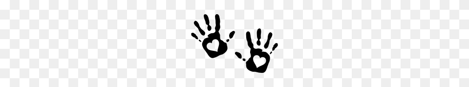 Handprint Heart Cliparts, Gray Free Png Download