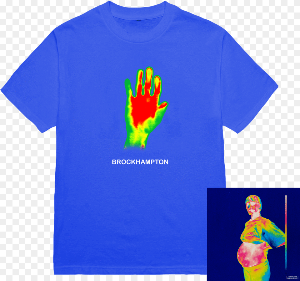 Handprint Tee Digital Album Bundle Brockhampton Belt Iridescence, Clothing, T-shirt, Person, Face Png