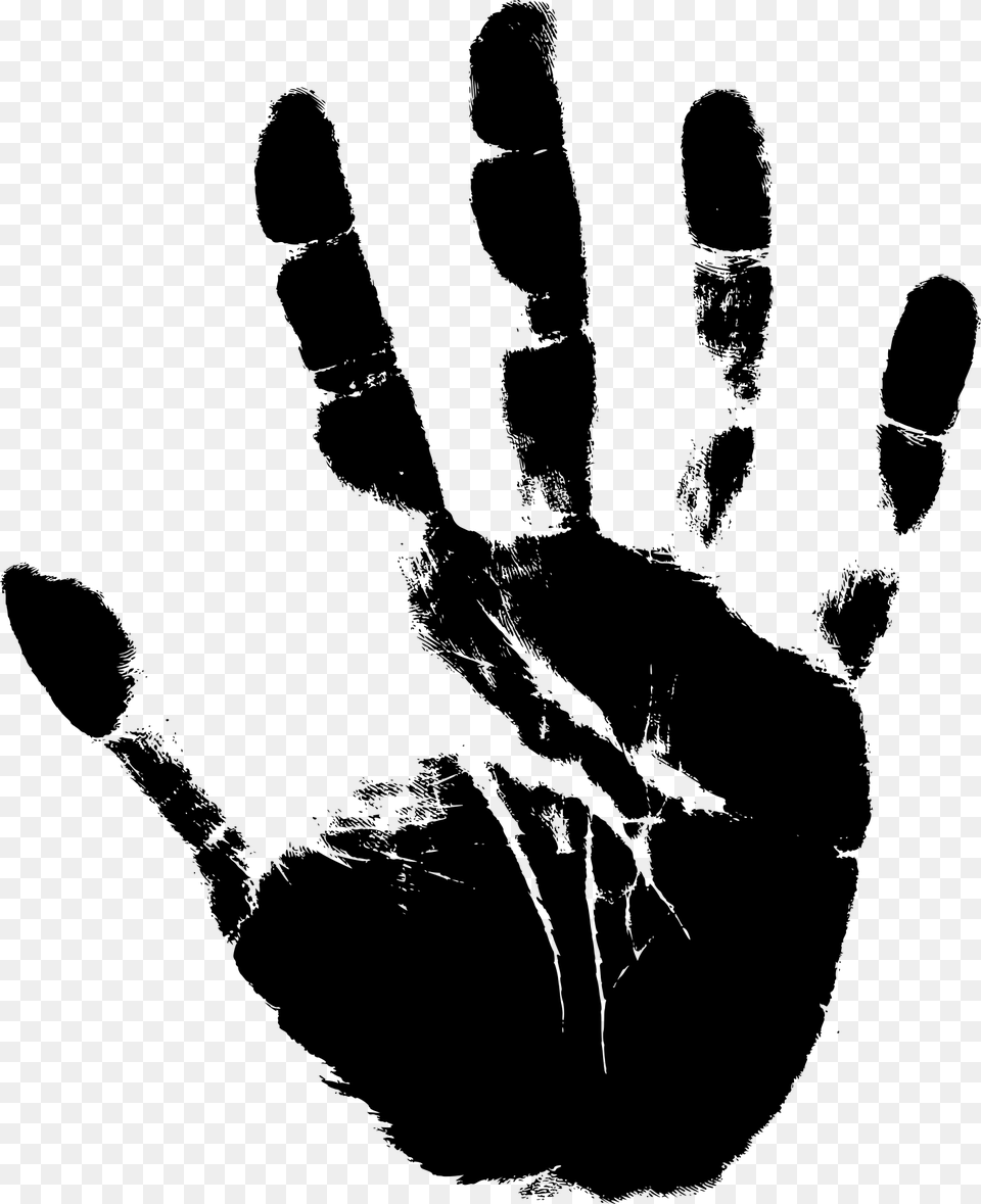 Handprint Transparent Human Hand Silhouette, Gray Png Image