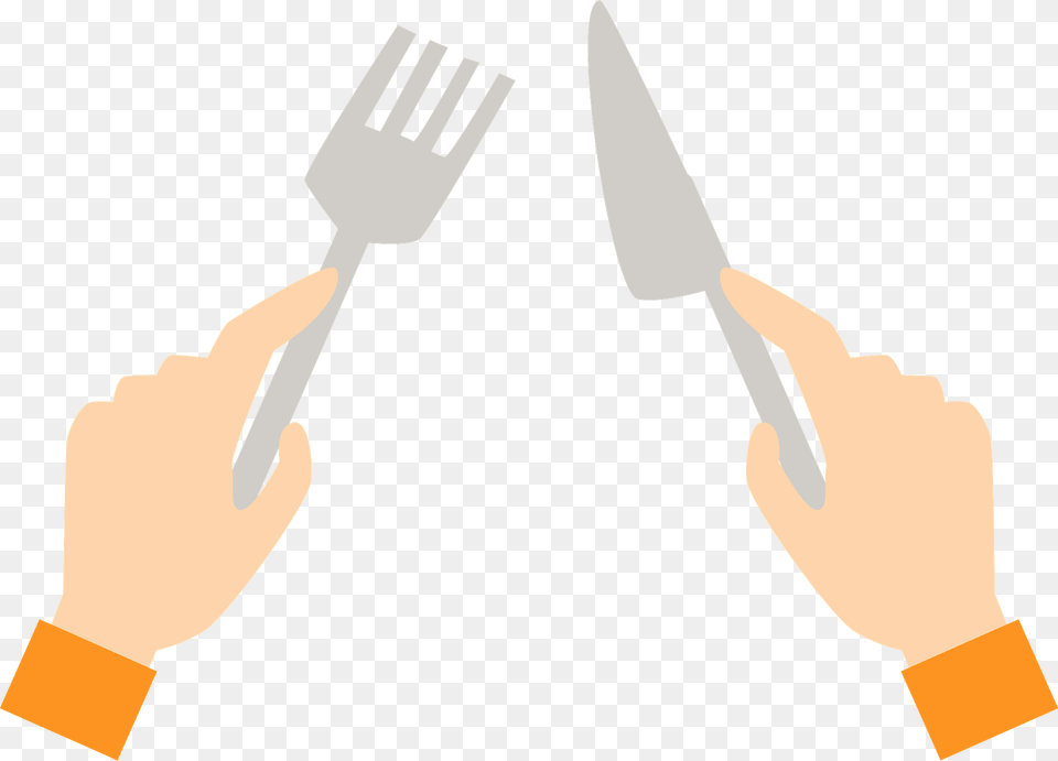 Hands Are Holding A Knife And Fork Clipart, Cutlery, Person, Blade, Dagger Free Png