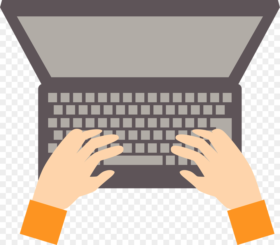 Hands Are Typing On A Laptop Computer Clipart, Computer Hardware, Computer Keyboard, Electronics, Pc Png