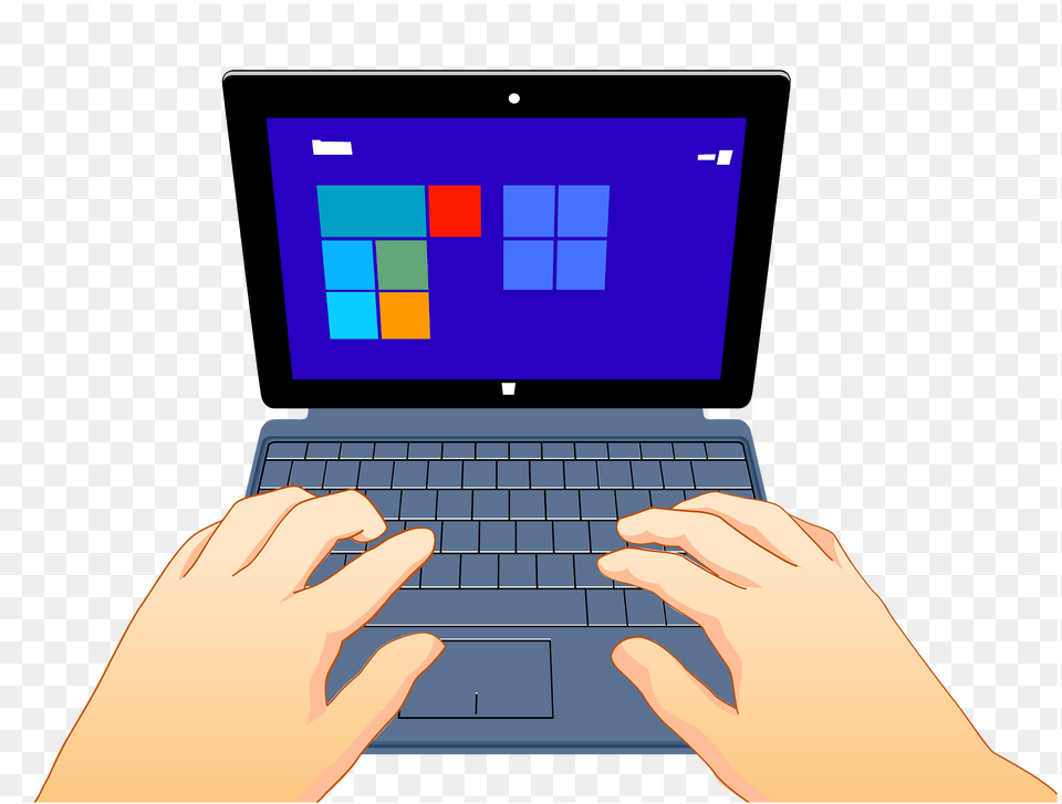 Hands Are Typing On A Laptop Computer Clipart, Electronics, Pc, Computer Hardware, Hardware Png