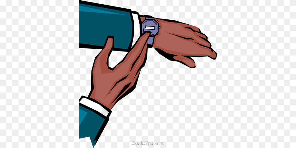 Hands Checking Time Royalty Vector Clip Art Illustration, Body Part, Finger, Hand, Person Free Png