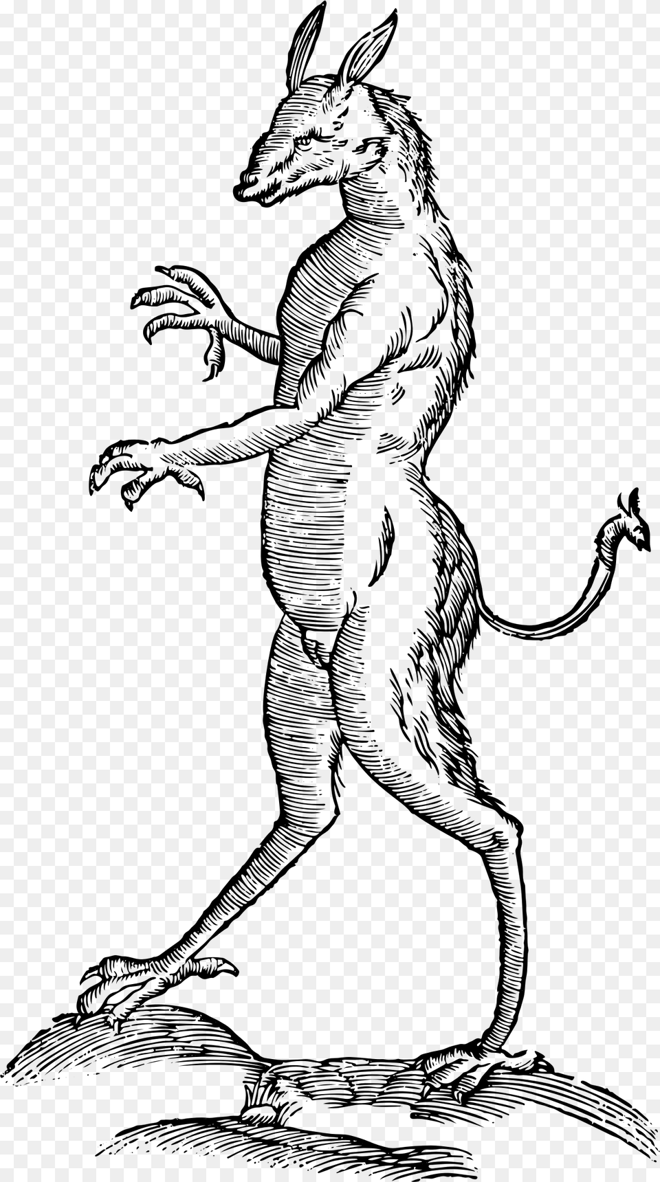 Hands Clipart Monster Vintage Mythical Creature, Gray Free Png Download