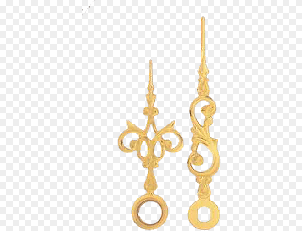 Hands For Quartz Movements Clock Length 4534 Mm Yellow Uhrzeiger Gold, Accessories, Earring, Jewelry, Cross Free Transparent Png