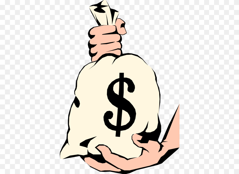 Hands Hold Dollars Money Bag Money Bag Clip Art, Baby, Person, Text, Symbol Free Png