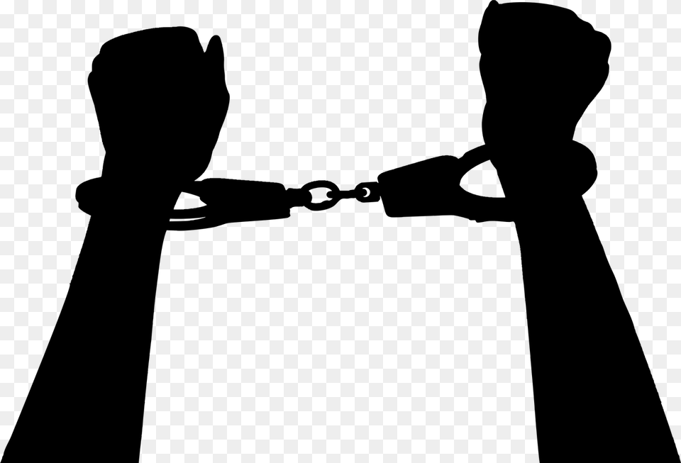 Hands In Handcuffs Hands In Handcuffs Silhouette, Gray Png Image