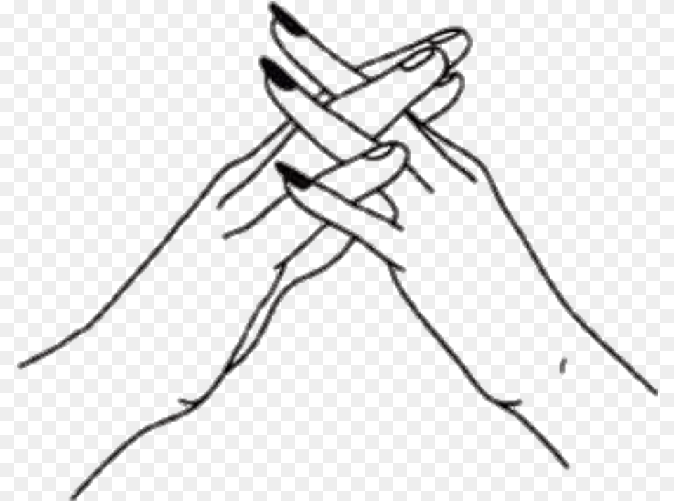 Hands Love Blackandwhite Black Love Holding Hands Drawing, Knot Free Png