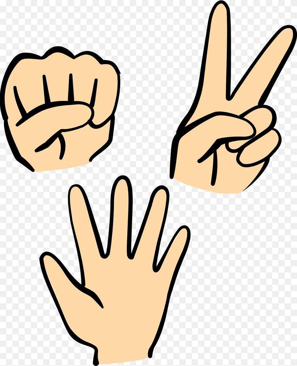 Hands Making Rock Paper Scissors Motions Clipart, Body Part, Finger, Hand, Person Png Image