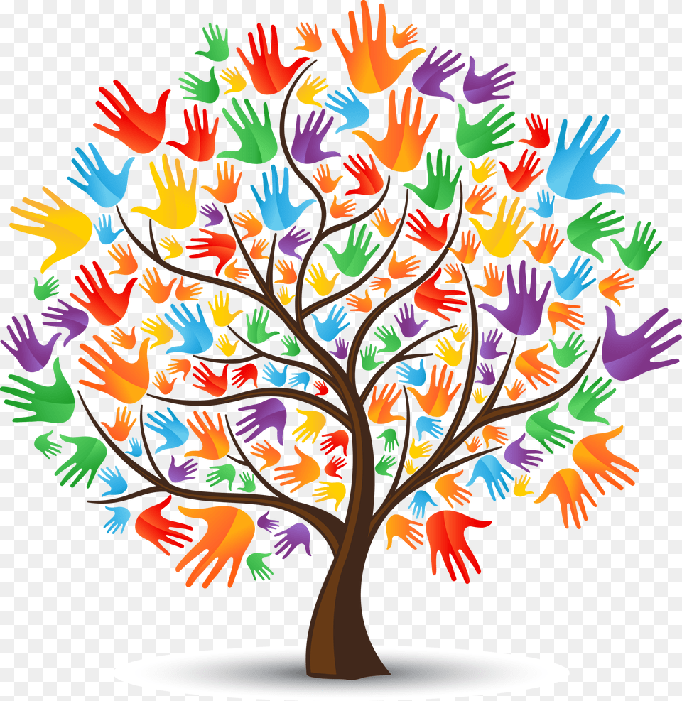 Hands Of Kindness Benefit A Roaring Success Clipart Tree With Hands, Art, Modern Art, Plant, Graphics Free Png Download
