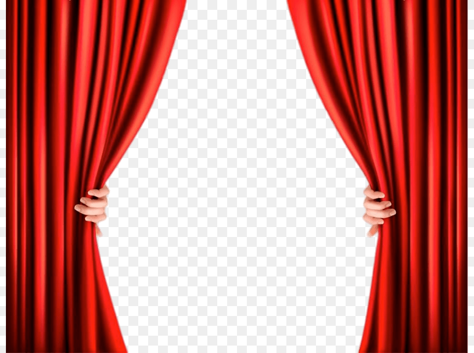 Hands Opening Velvet Curtains, Curtain, Stage Free Png Download