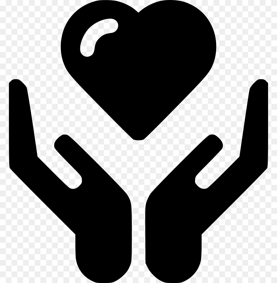 Hands Protect Heart Comments Hands With Heart Icon, Stencil Free Transparent Png