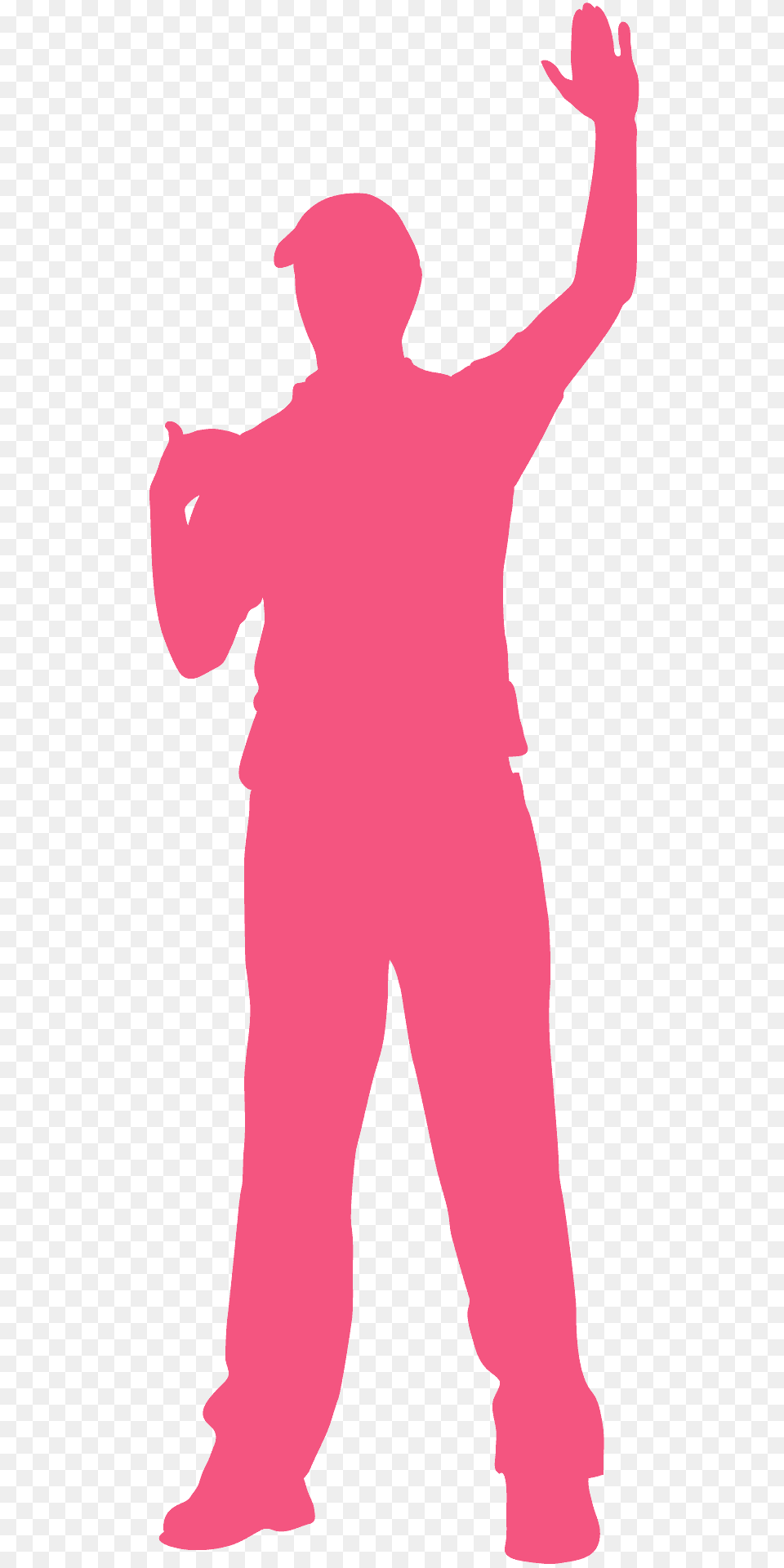 Hands Raised Silhouette, Person, Clothing, Pants, Hat Png Image