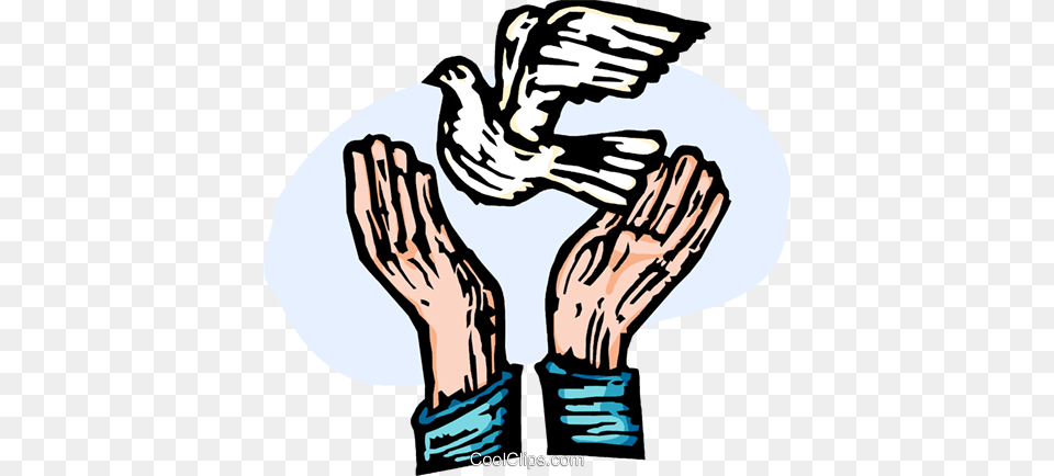 Hands Releasing A Peace Dove Royalty Vector Clip Art, Adult, Male, Man, Person Png