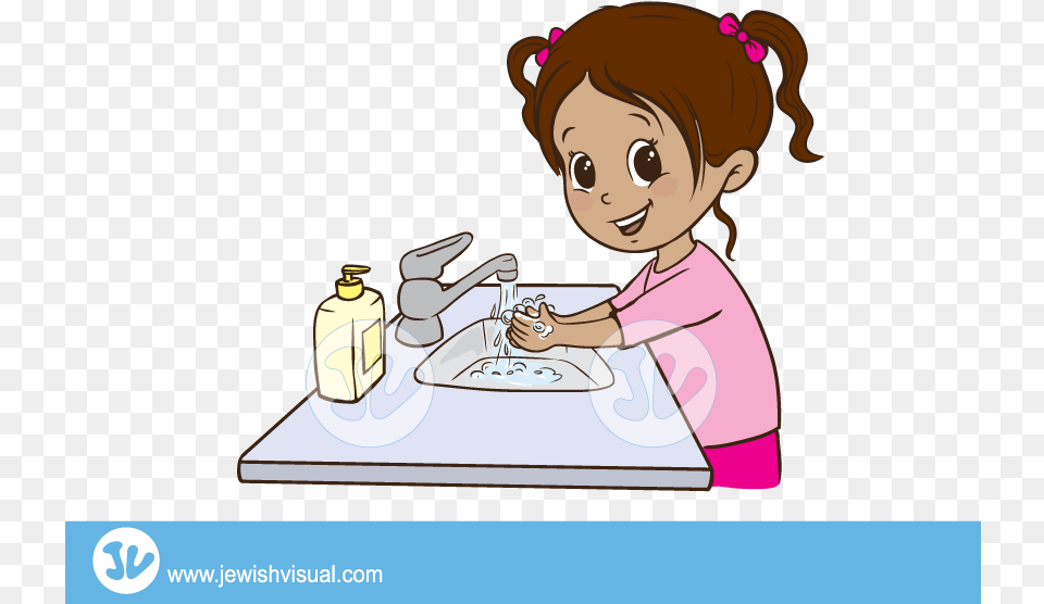 Hands Step Ile Girl Washing Hands Clipart, Baby, Person, Cleaning, Face Free Png Download