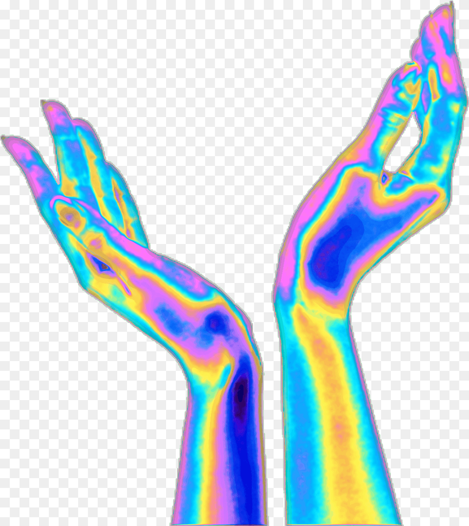 Hands Sticker By Dinaaaaaah Holographic Drawing Colored Pencils, Purple, Electronics, Hardware, Aluminium Free Transparent Png