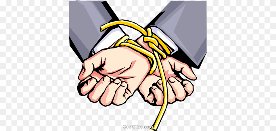 Hands Tied With Rope Royalty Free Vector Clip Art Illustration, Body Part, Hand, Person, Baby Png