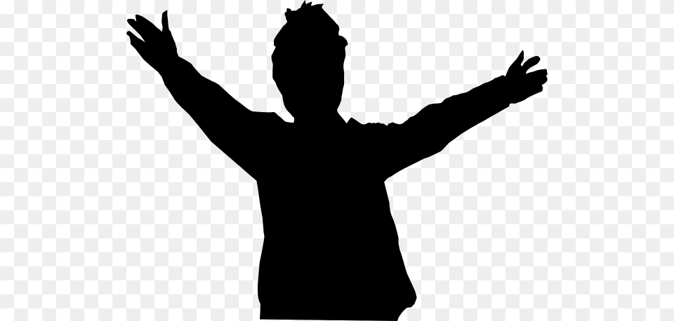 Hands Up Clip Art, Silhouette, Adult, Male, Man Png
