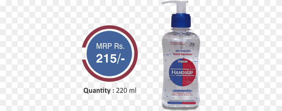 Hands Up Sanitier 220ml Jeans, Bottle, Lotion, Cosmetics, Perfume Free Transparent Png