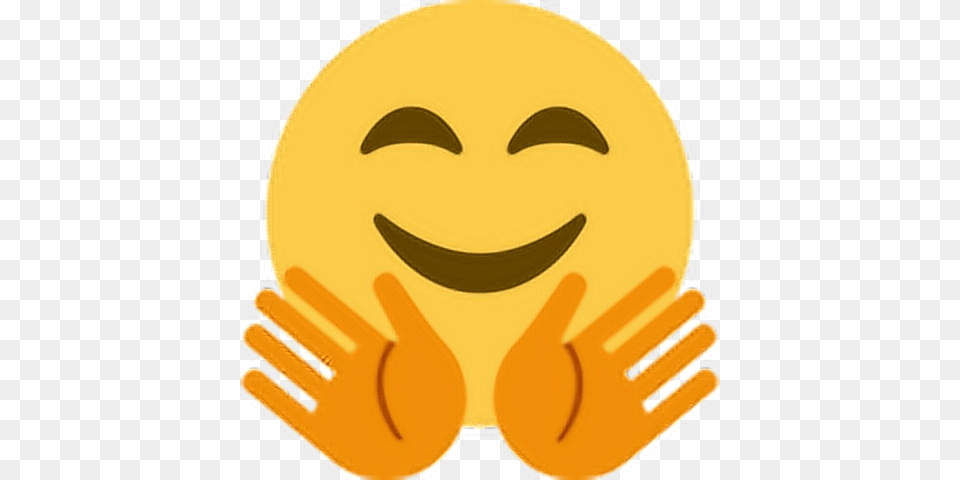 Hands Wave Hug Emoji Emoticon Face Expression Feeling Hug Emoji Twitter, Gold Free Transparent Png