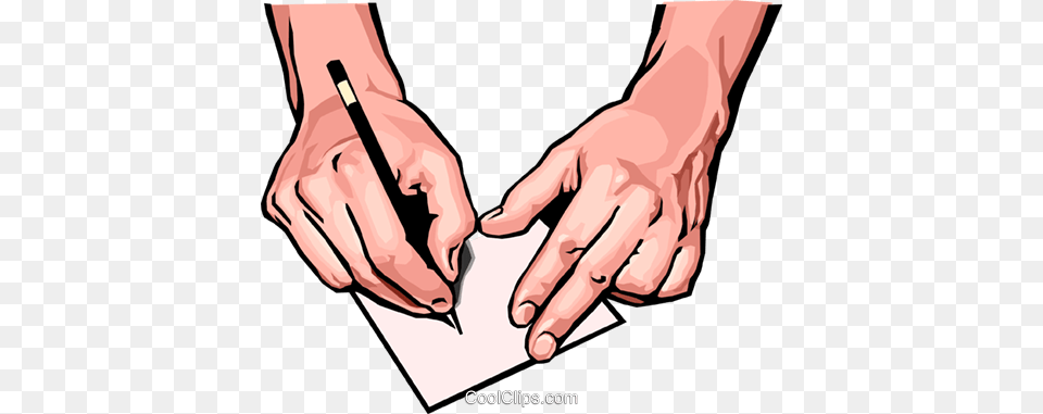 Hands With Pen And Paper Royalty Vector Clip Art Illustration, Body Part, Finger, Hand, Person Free Png Download