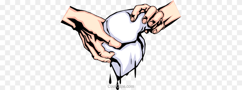 Hands Wringing Out Cloth Royalty Vector Clip Art Illustration, Body Part, Finger, Hand, Person Free Transparent Png